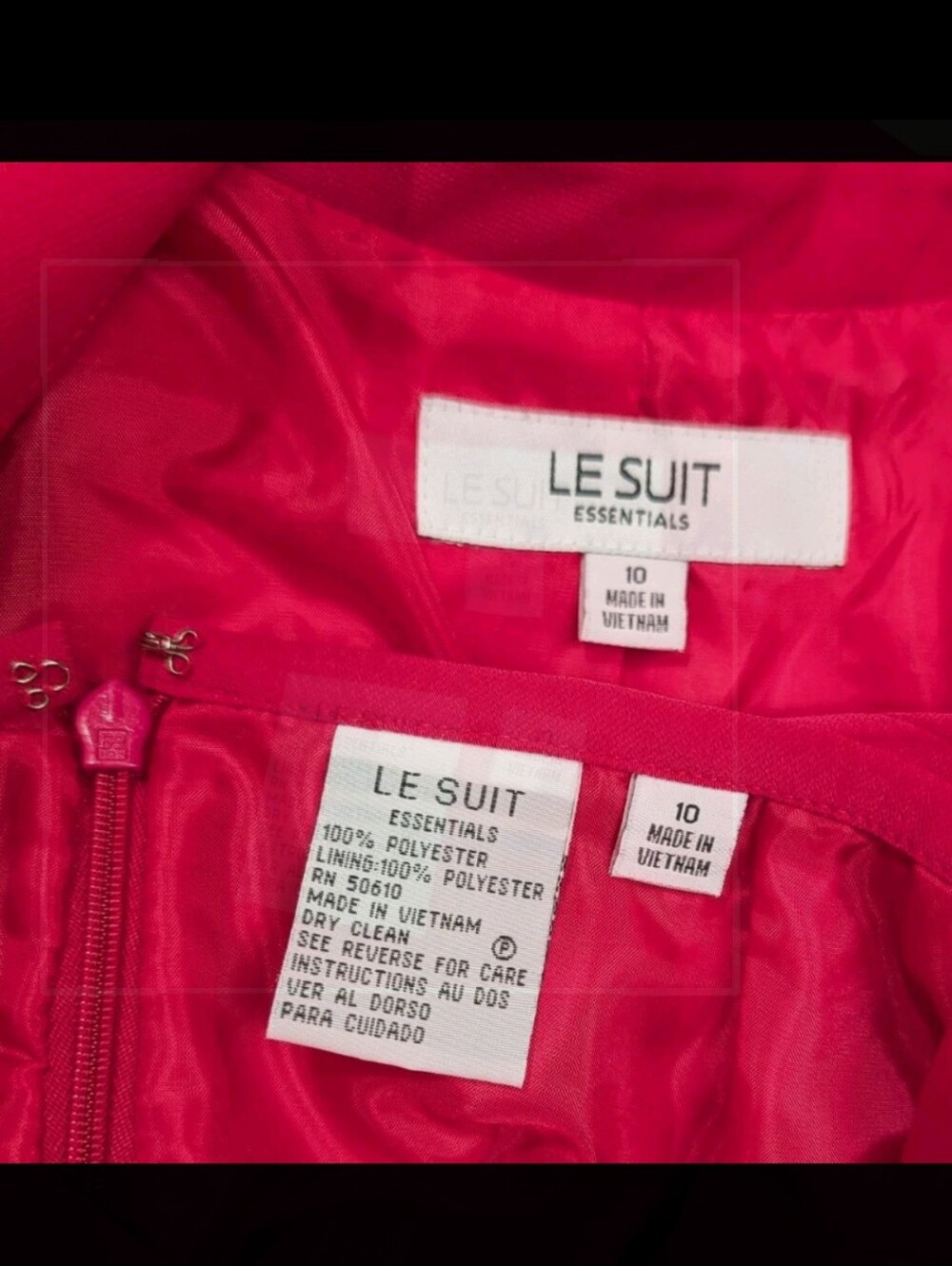 Le Suit Skirt Suit 10 Pink Mature Elegant Skirt Set Professional #2300 - Picture 2 of 16